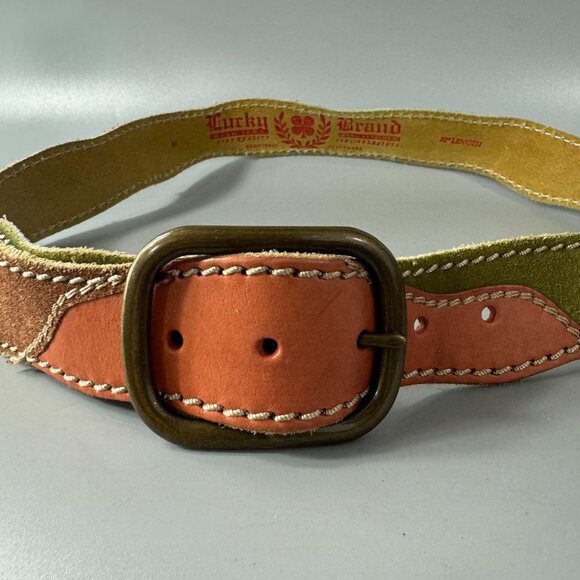 NWOT Lucky Brand Multicolor Leather Patchwork Women\'s Belt, Size M main image 9
